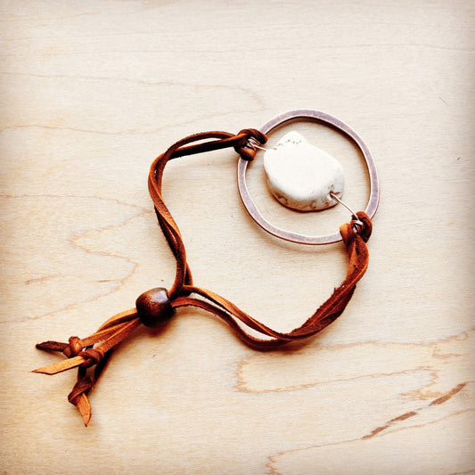 White Turquoise Bracelet w/ Adjustable Ties