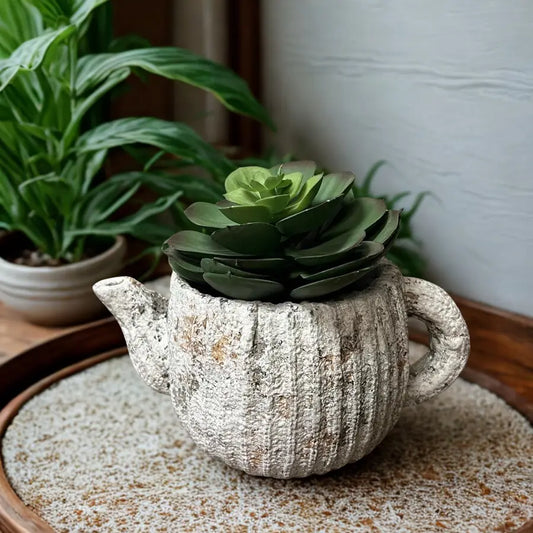 Vagabond Vintage - Cement Rustic Teapot Planter