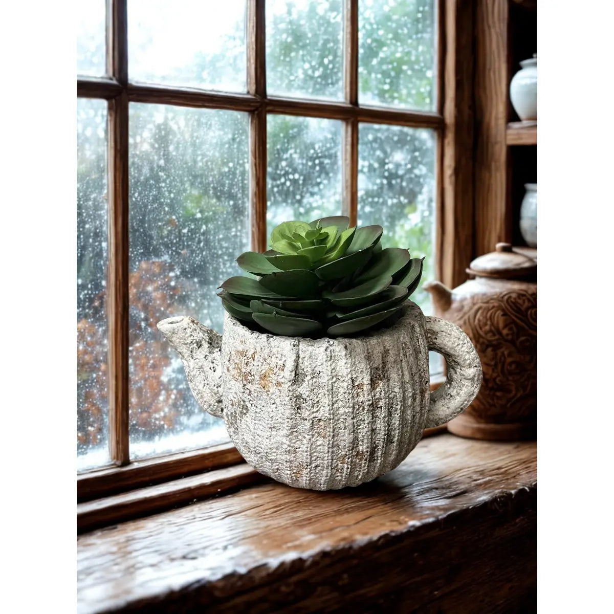 Vagabond Vintage - Cement Rustic Teapot Planter