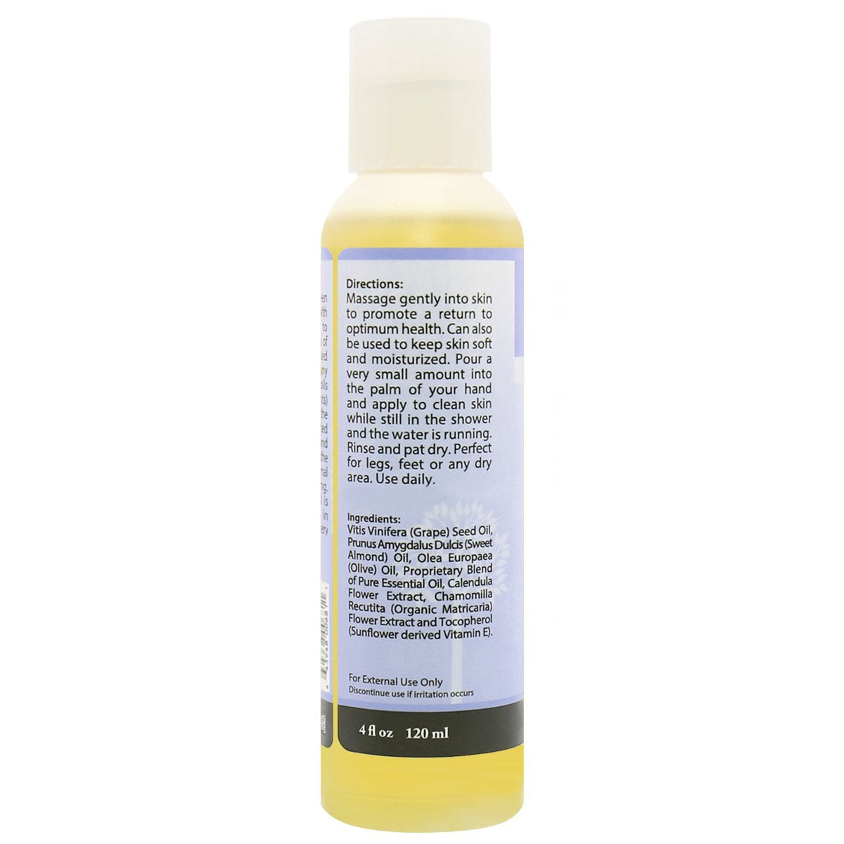 Bottle of skincare product with label on a white background