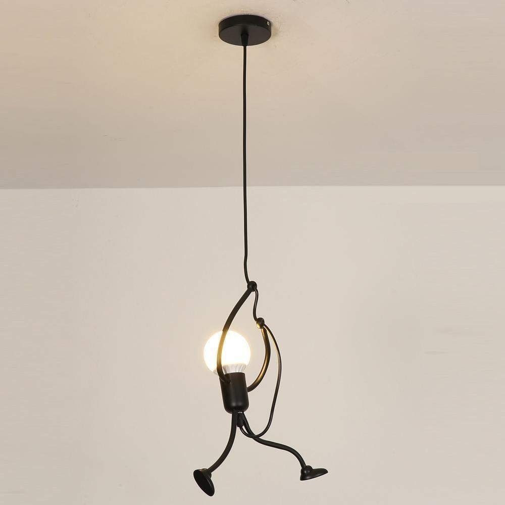Modern pendant light with a unique design on a plain background