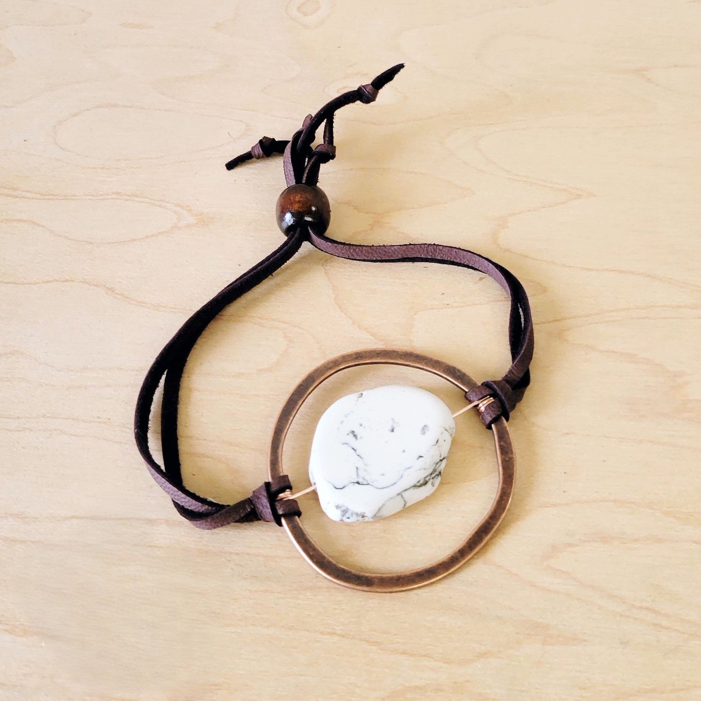 White Turquoise Bracelet w/ Adjustable Ties