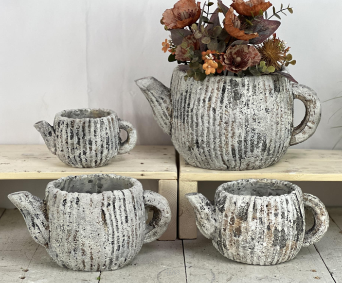 Vagabond Vintage - Cement Rustic Teapot Planter
