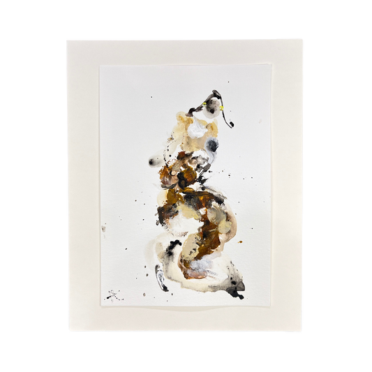 Framed abstract artwork with a white border