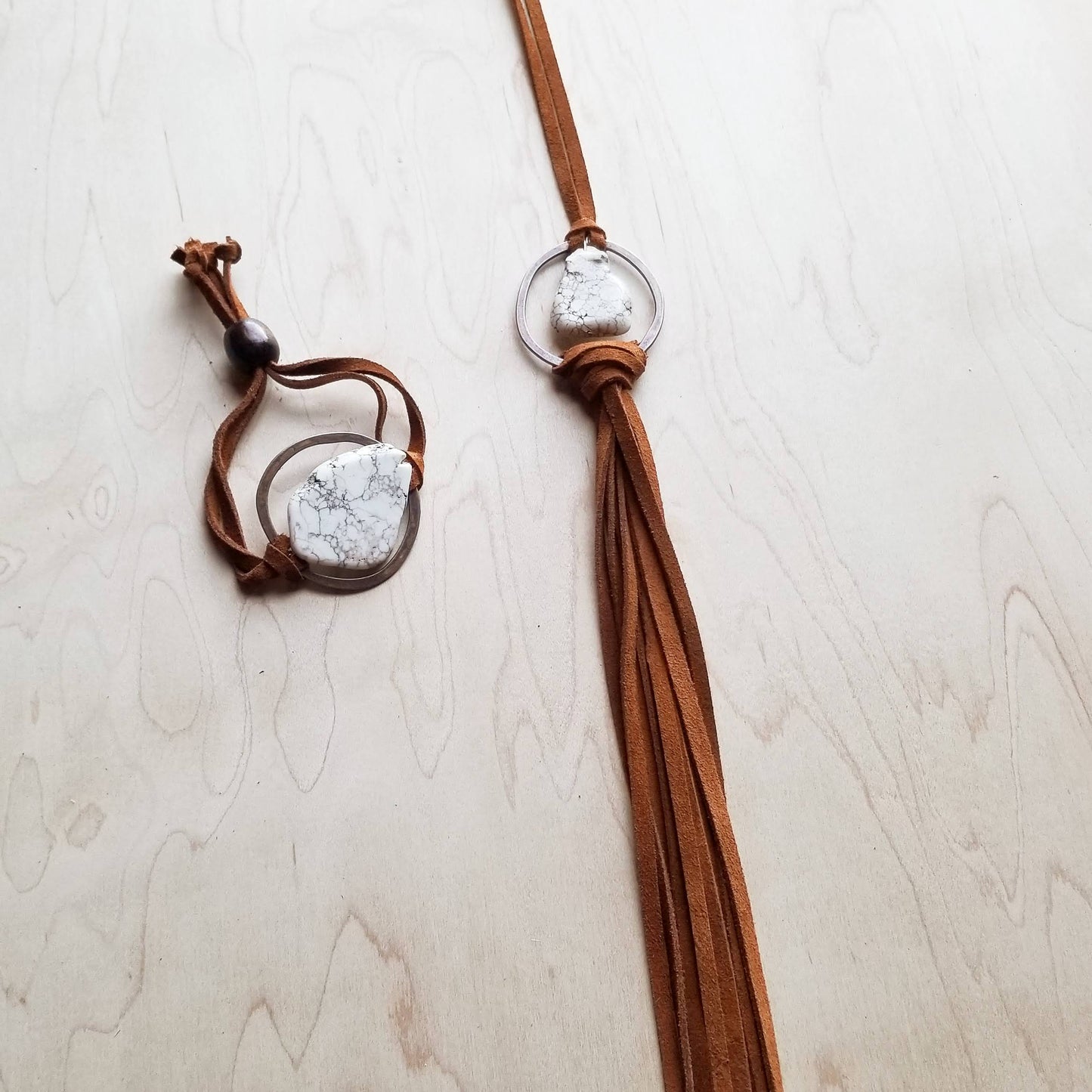 White Turquoise Bracelet w/ Adjustable Ties