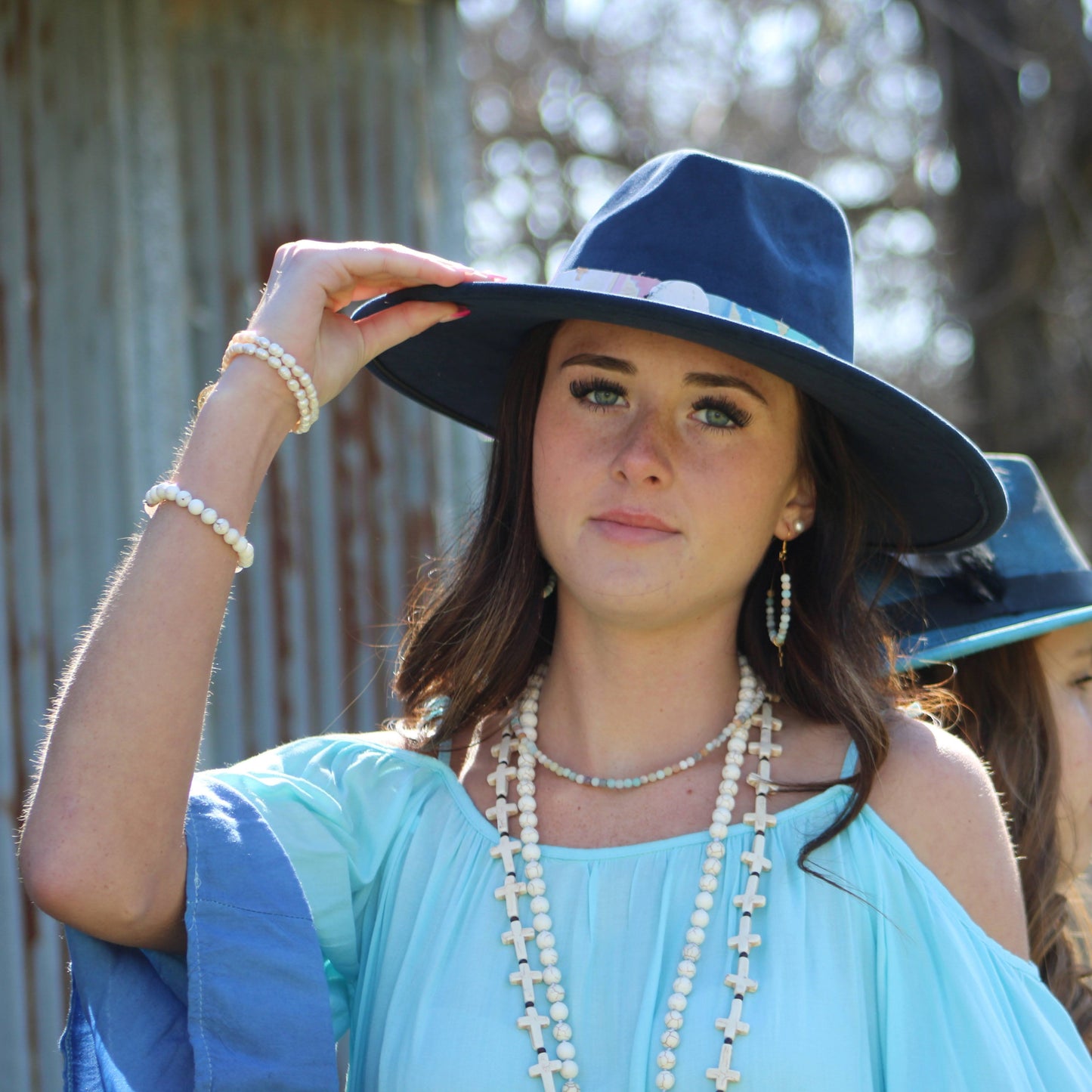 Frosted Amazonite Collar Length Beaded Necklace