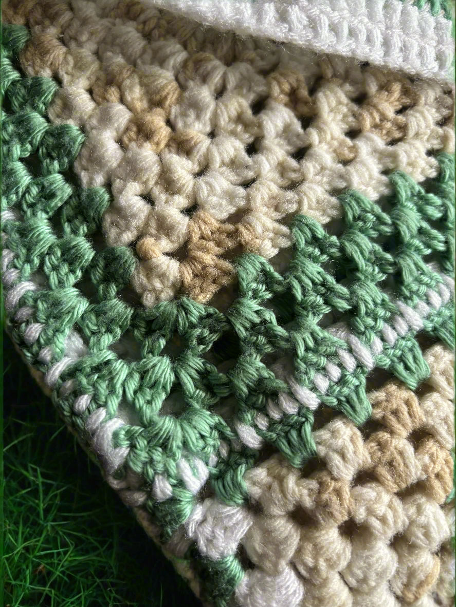 Handmade Drawstring Crochet Knapsack