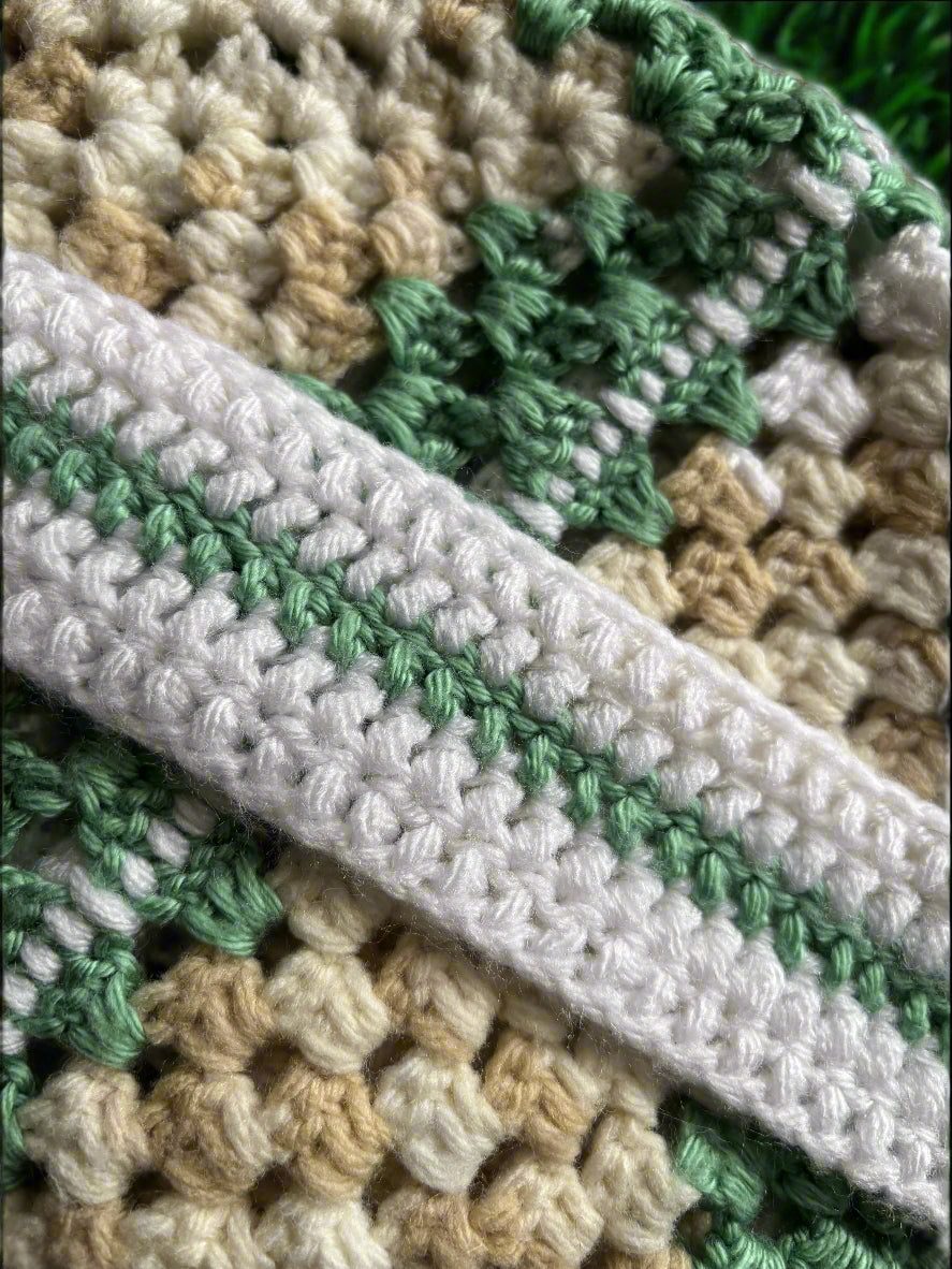 Handmade Drawstring Crochet Knapsack