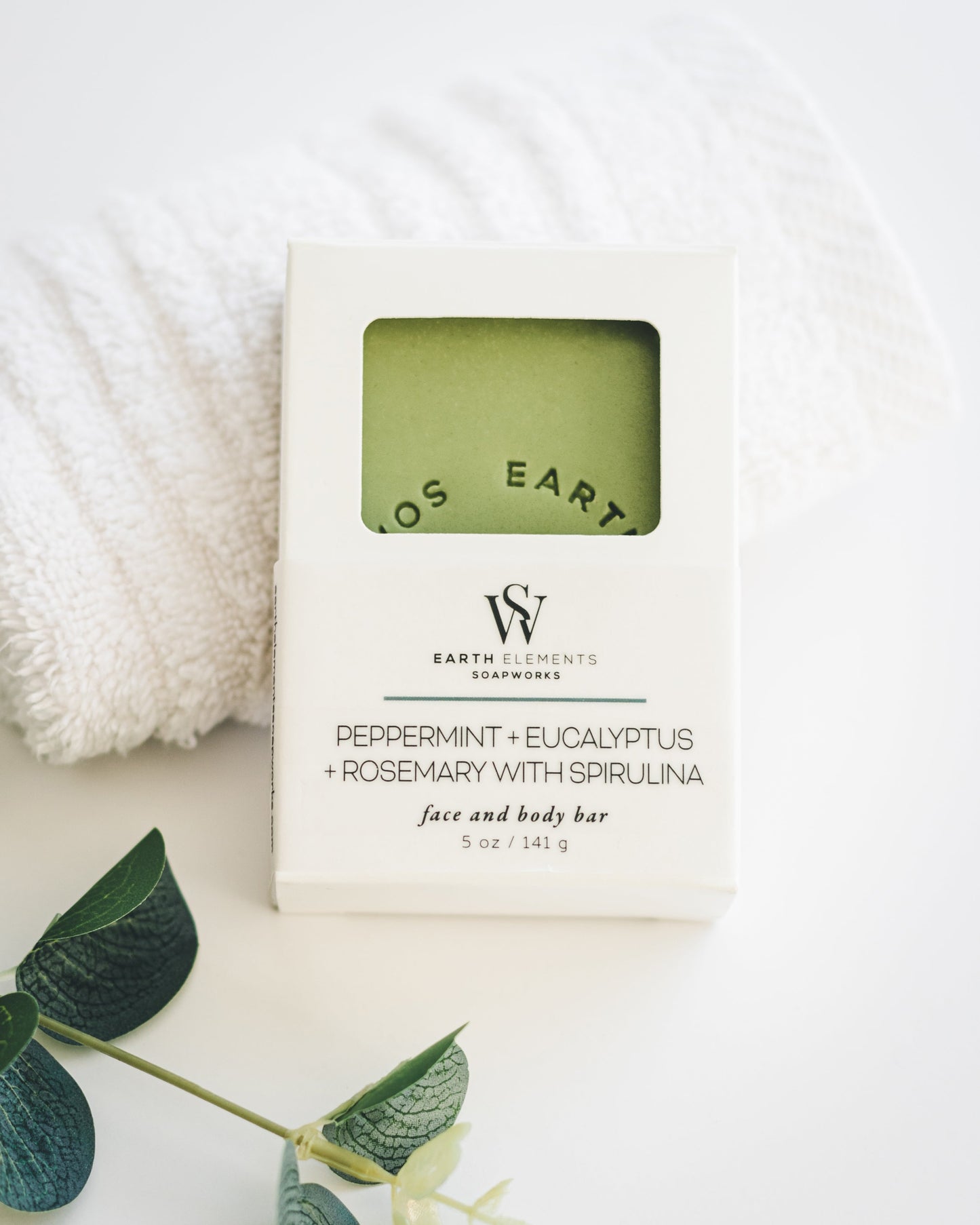 PEPPERMINT + EUCALYPTUS + ROSEMARY WITH SPIRULINA SOAP