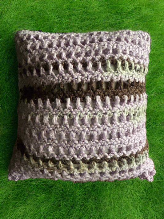 Handmade Crochet Pillow Case With Pillow