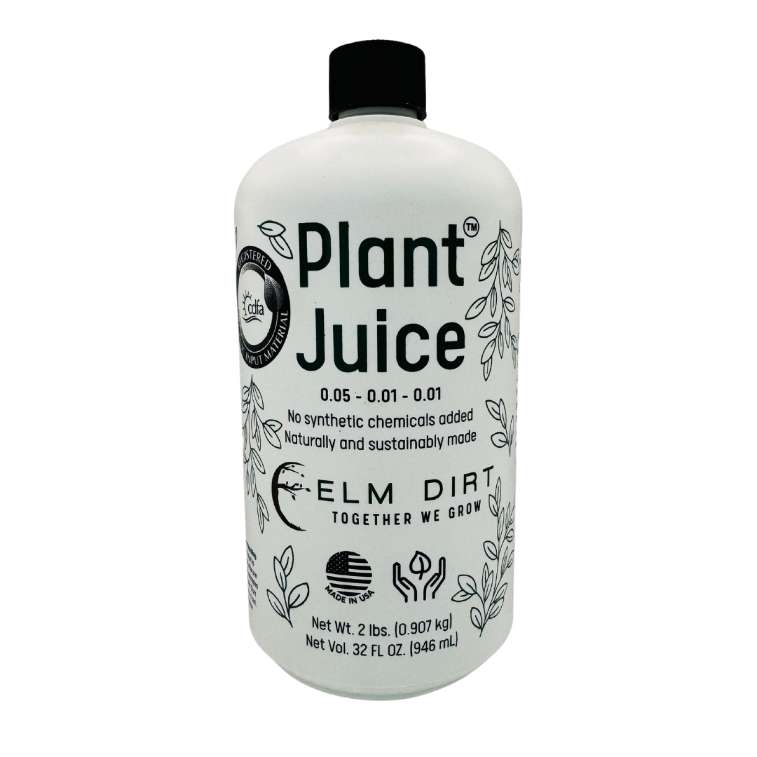 Bottle of Plant Juice with label on a white background