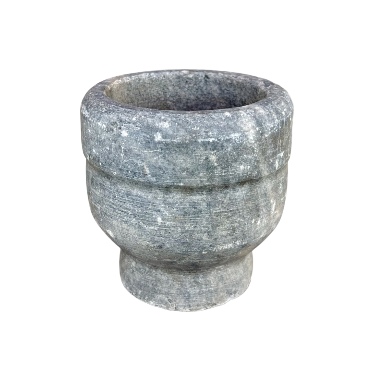 Stone mortar on a white background