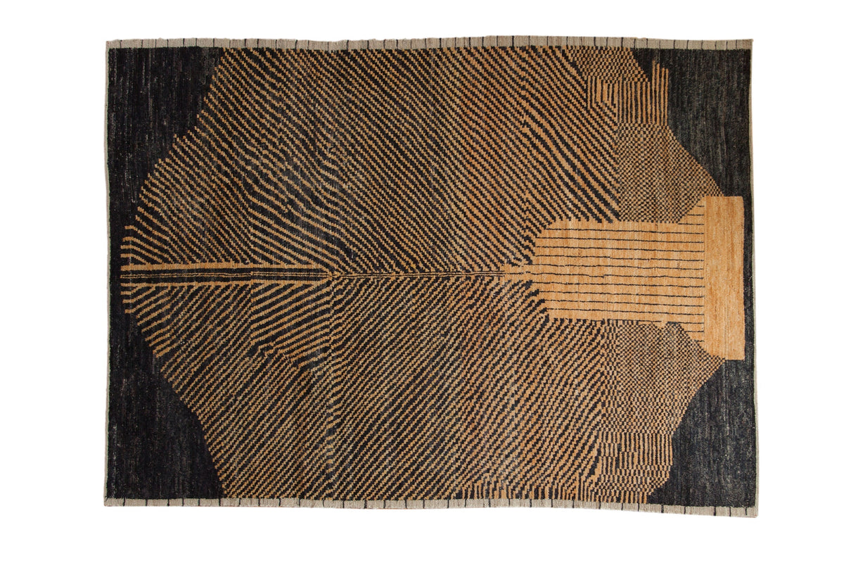 Rug with geometric pattern on a plain background